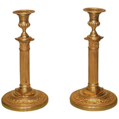 A pair of late 18th Century French ormolu Candlesticks.