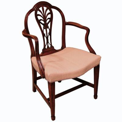 Late 18th Century Mahogany Armchair with Carved Back.