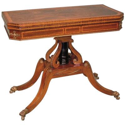 A Regency period rosewood Card Table.