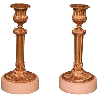 A Pair Of Mid 19th Century French Ormolu Candlesticks