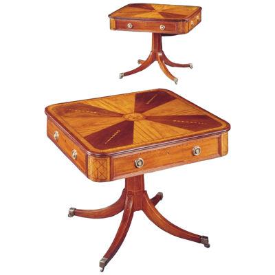 A pair of Irish 19th Century mahogany and satinwood Centre Tables.