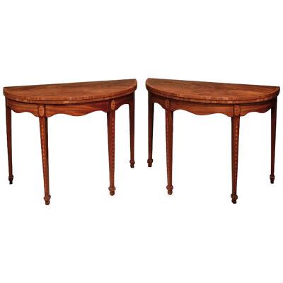 Attractive pair of late 18th Century Sheraton period mahogany Card Tables