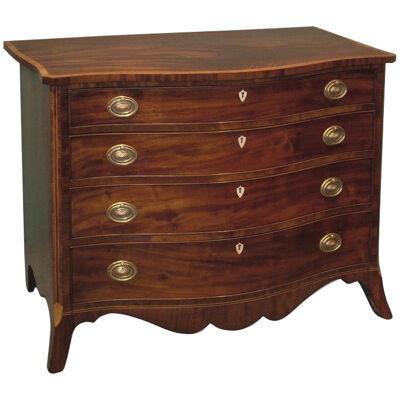 Mid 18th Century George III period mahogany serpentine Chest of Drawers.	