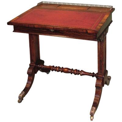 Antique Regency period rosewood Writing Desk of small proportions