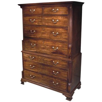Antique Chippendale period mahogany Tallboy