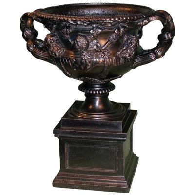  Antique early 19th Century cast-iron Warwick Vase.