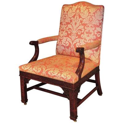 A fine 19th Century Chippendale style mahogany Gainsborough Armchair.