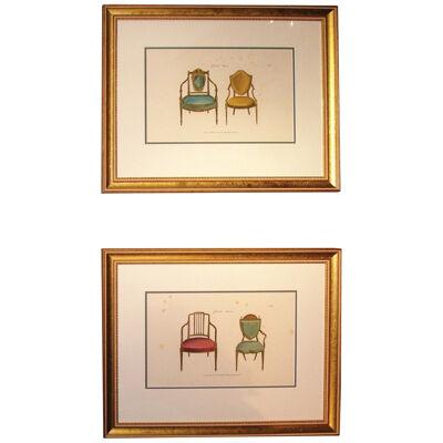 Pair of Prints Hepplewhite “The Cabinet-Maker & Upholsterer’s Guide”