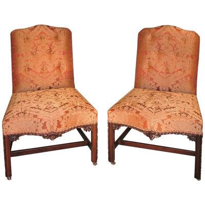 Pair of 18th Century Chippendale period mahogany Side Chairs.