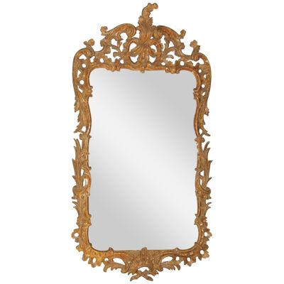 Antique mid 18th Century Chippendale period giltwood Mirror.