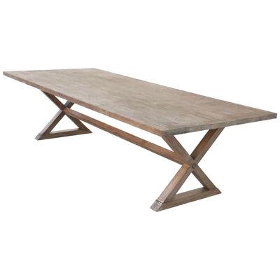 Expandable Minimalist X Trestle Table Built to Order by Petersen Antiques