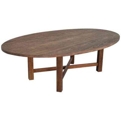 Oval Dining Table in Reclaimed Heart Pine, Custom Made by Petersen Antiques