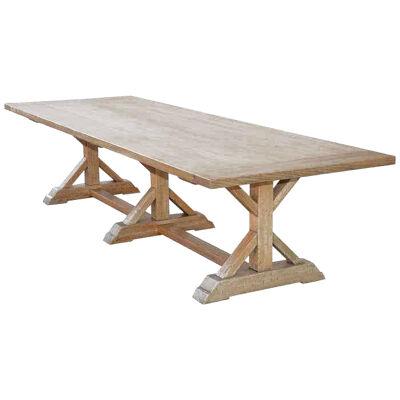 Custom Farm Table in White Oak, Built to Order by Petersen Antiques