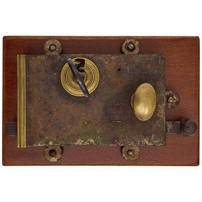 Mounted Antique Mansion Lock and Key