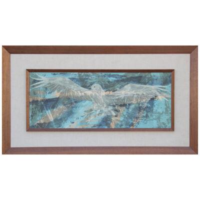 Blue Abstract Bird Painting