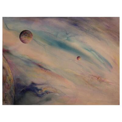 Untitled Watercolor Outer Space Abstract Painting
