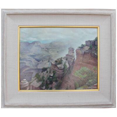 1990s Realist Canyon Landscape Oil Painting