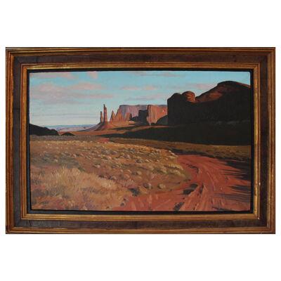 David Caton "Monument Valley" Totem Pole Realistic Landscape Painting 1970s