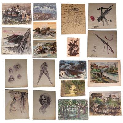 James W. Woodruff Lot of 17 James Woodruff Paintings 1930's to1970's - 17 Pieces