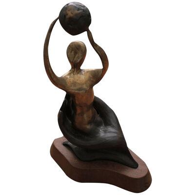 Chris Tompkins "Kaitha" Figurative Sculpture of a Women in a Hand 1986