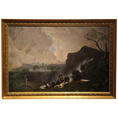 J.J. Walshe Greco Roman Naturalistic Allegory Oil Painting Mid 19th Century