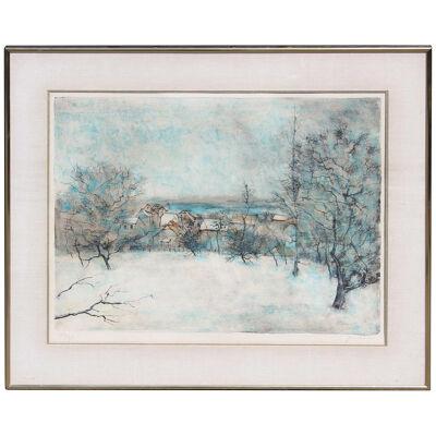 Bernard Gantner Winter Landscape with Town, Edition 284 of 375
