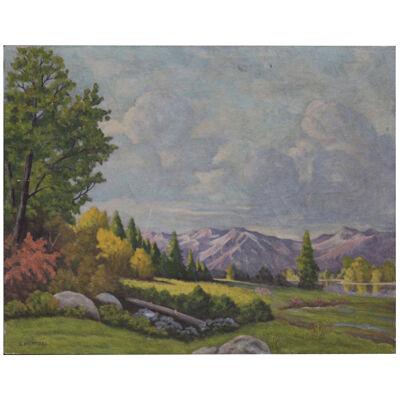H. Mentzel "Idyllic Pastel Landscape" Realist Oil Painting