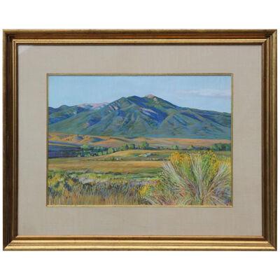 Mid 20th Century Naturalistic Pastel New Mexican Mountain Landscape