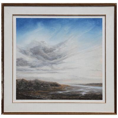 William McWhorter "Twenty-One Winter" Large Sublime Pastel River Landscape 1985