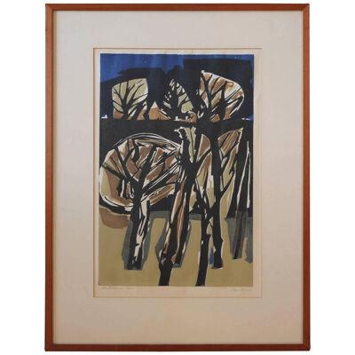 "Autumn" Cubist Style Woodblock Print Edition 10/100
