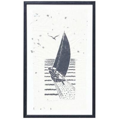 James McConnell Mac Anderson Sailboat Framed Block Print 1988