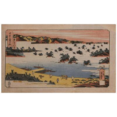 Utagawa Hiroshige (Ando Hiroshige) Edo Landscape Japanese Woodblock Print 1850's