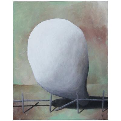 "The Edge of Glory" Contemporary Pastel Surrealist Landscape with Amorphous Form