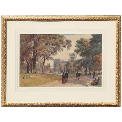 Unknown St. James Park Watercolor Painting 1892