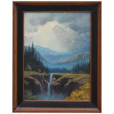 Roland D. Enright Naturalistic Mountain Landscape Oil Painting 20th Century