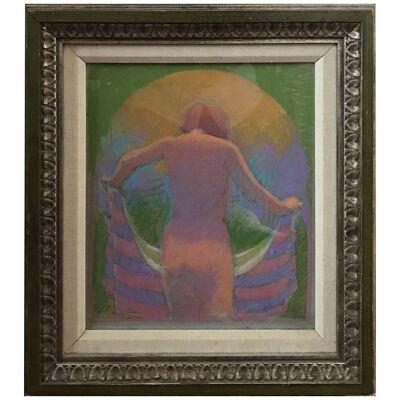 William Anzalone Abstract Modern Pastel Tonal Nude Figurative 1970s
