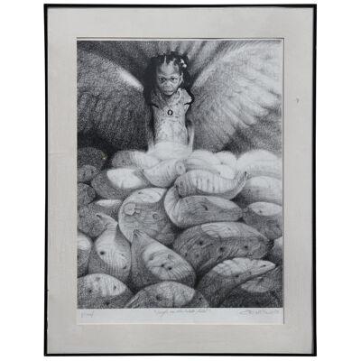 "Angel in the Potato Field" Abstract Figurative Artist Proof