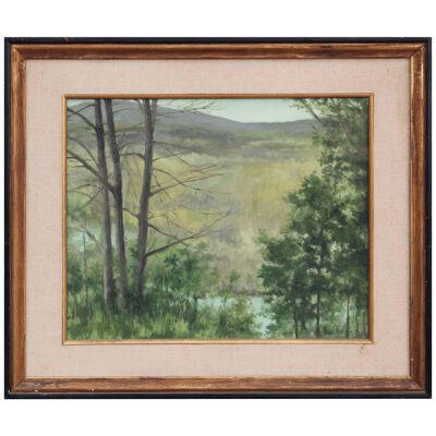 Henri Gadbois "Down to the Lily Pond" Landscape Oil Painting 1976