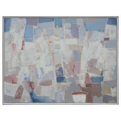 Peter Wu "Pure Prayer" Abstract Pastel Contemporary Color Block Painting 21st C