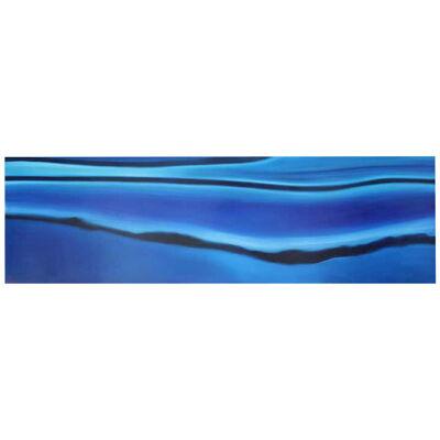 "1964 G.T.O." Abstract Blue Photorealistic Car Oil Painting by Cheryl Kelley