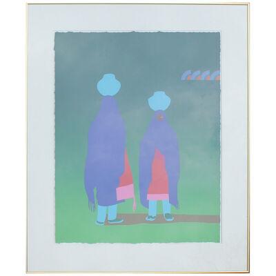 Early Artist Proof Print of Two Women Carrying Water