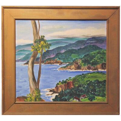 1930s "Acapulco" Impressionist Landscape Oil Painting
