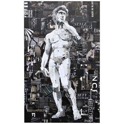 Jim Hudek "The Naked Effect" Pop Art Mixed Media Collage of Michelangelo's David