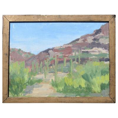 Contemporary Framed Western Desert Oil Paint Landscape by Unknown Artist