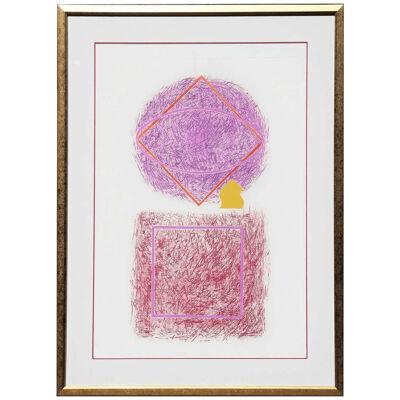 Late 20th Century "Plum Crazy" Abstract Lithograph Edition 16/100, Framed