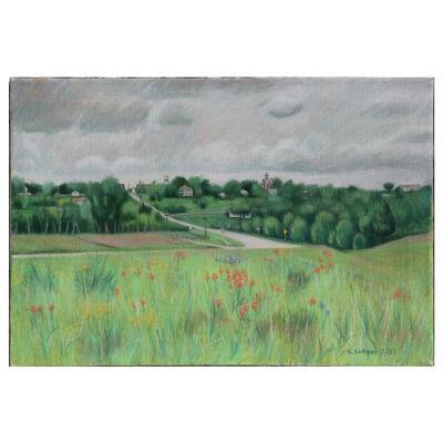 "Anderson of the Hill" Rural Landscape Perspective Painting