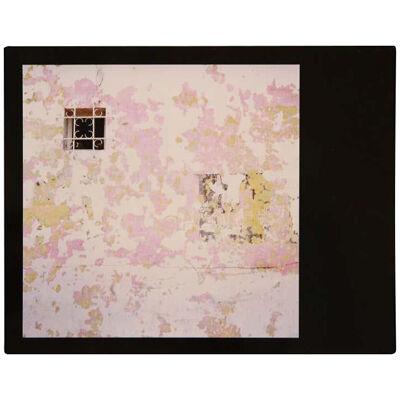 Late 20th Century Abstract Photograph of a Pink and Gold Building with Window