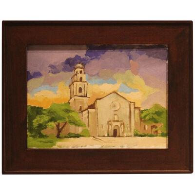 "St. Anne's Westheimer" Impressionist Landscape Painting Signed Dana 21st C