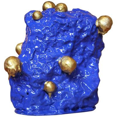 “I Know You Know I Love Yew” Blue and Gold Decorative Sculpture