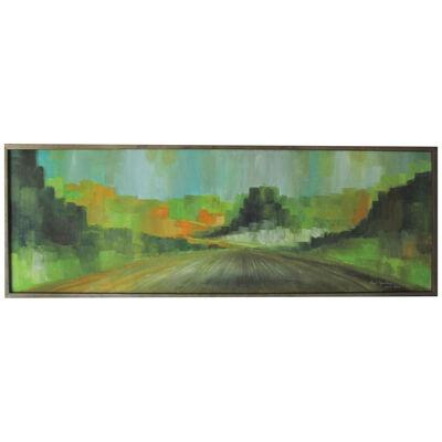 Paul Sprohge "Speeding" Impressionist Natural Tonal Oil Painting 1962